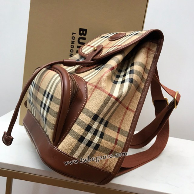 Burberry專門店新款女士後背包書包 巴寶莉中古格紋面雙肩包 yxb1007